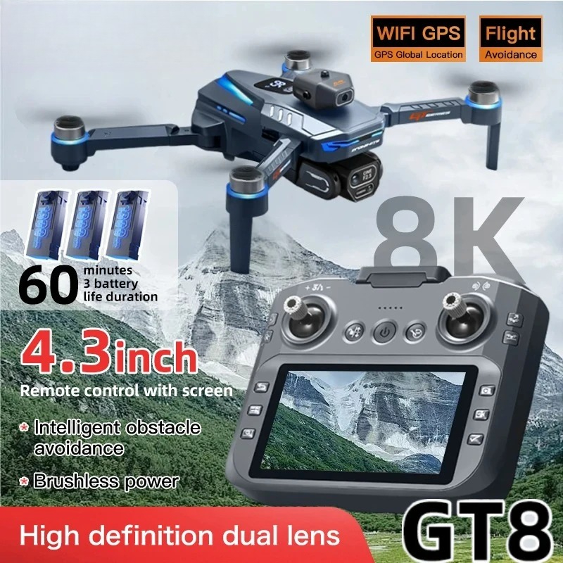Drone Surveying - Original GT8 Drone 8K Professional Dual